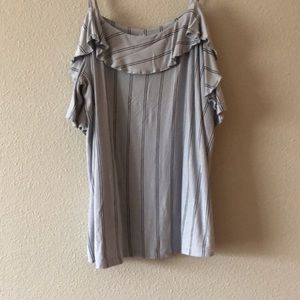 Blue off the shoulder top